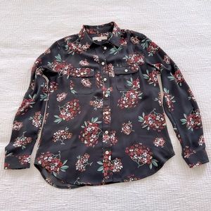 Loft button down floral blouse